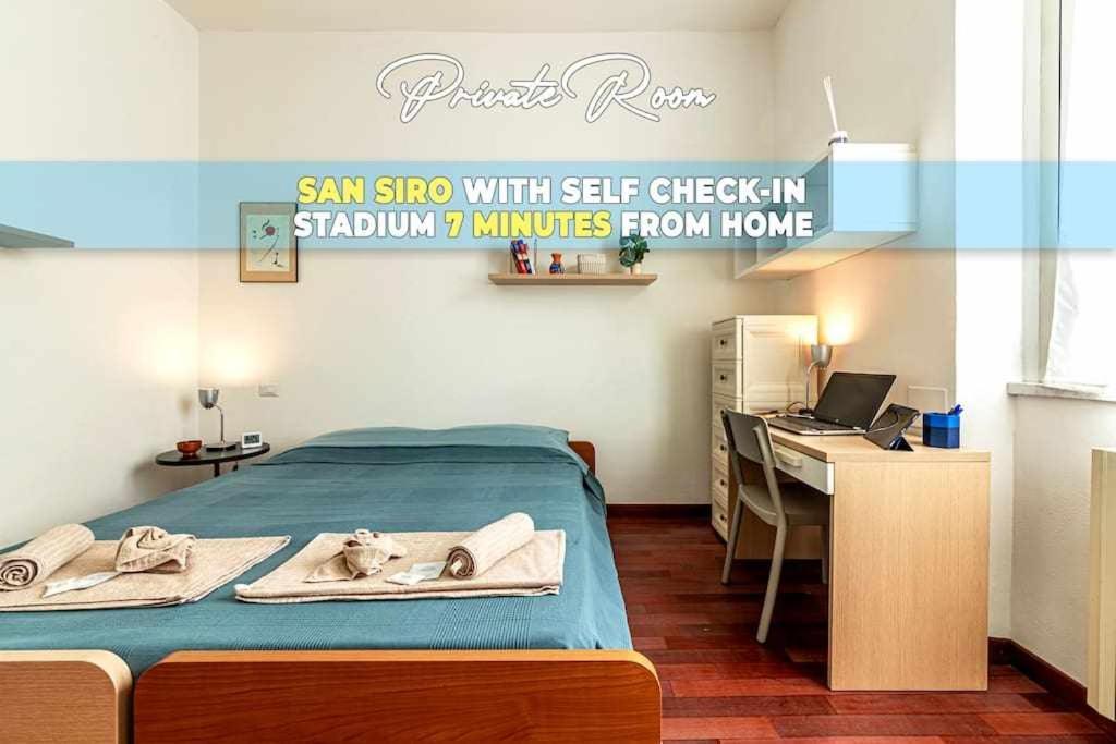 San Siro A 7 Minuti Stanza Top Con Zone Comuni Milaan Buitenkant foto
